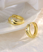 Twisted CZ Huggie Hoop Earrings