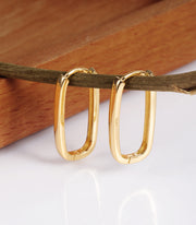 Scentll 925 Sterling Silver Plated Hoop Small Earrings for Women, Trendy Rectangle Hypoallergenic Hoop Earrings Lightweight Square Oval Hoop Earrings for Women Jewelry Gifts