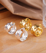 925 Sterling Silver Earrings Hammered Small Chunky Hoop Earrings for Women Hypoallergenic Thick Wide Hoop Earrings