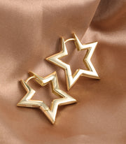 Bright Pentagram Hoop Earrings