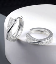 Stunning CZ Paved Huggie Hoop