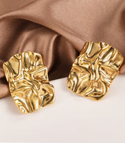 Chunky Irregular Hammered Stud Earring