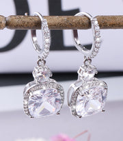 Square Crystal CZ Drop Earring