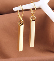 14K Gold Bar Dangle Drop Earrings