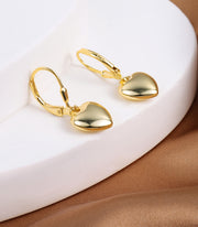 Love Heart Dangle Drop Earrings