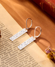 Square Hammered Bar Drop Earrings