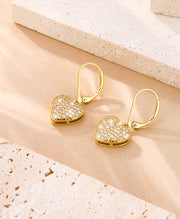 Sparkly Heart Drop Earrings