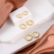 Scentll 3 Pairs Hoop Earrings for Women Small 14K Gold and Silver Plated Huggie Earring Set Cute Mini Thin Hoops Multiple Piercings Earrings Sets for Women Trendy (6-8-10) mm