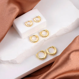 Scentll 3 Pairs Hoop Earrings for Women Small 14K Gold and Silver Plated Huggie Earring Set Cute Mini Thin Hoops Multiple Piercings Earrings Sets for Women Trendy (6-8-10) mm