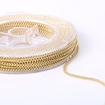 33 Feet 2 MM Gold Plated Solid Brass Curb Chain Link Spool - Scentll®