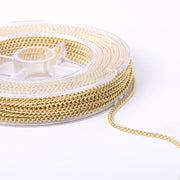 33 Feet 2 MM Gold Plated Solid Brass Curb Chain Link Spool - Scentll®