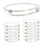 12 PCS Gold Plated Stainless Steel Wire Blank Adjustable Bangle Bracelet 2.6 - 3 Inches - Scentll®