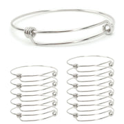 12 PCS Gold Plated Stainless Steel Wire Blank Adjustable Bangle Bracelet 2.6 - 3 Inches - Scentll®