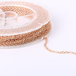 33 Feet 2MM Rose Gold Plated Brass Thin Cable O Chain Spool - Scentll®