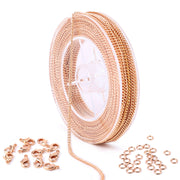 33 Feet 2MM Rose Gold Plated Solid Brass Curb Link Chain Spool - Scentll®
