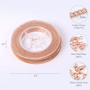 33 Feet 2MM Rose Gold Plated Solid Brass Curb Link Chain Spool - Scentll®