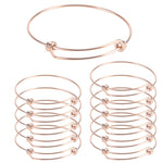 12 PCS Gold Plated Stainless Steel Wire Blank Adjustable Bangle Bracelet 2.6 - 3 Inches - Scentll®