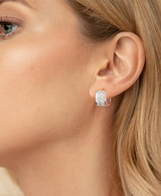 Small Thick CZ Hoop Earrings