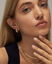 Thick Chunky Round Huggie Hoops Earrings