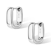 Scentll Chunky Huggie Earrings for Women 14K Gold Plated Small Square Trendy Hypoallergenic Sterling Silver Chunky Geometric Minimalist Hoops for Women Gift for Mom