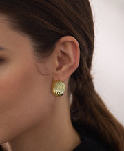 Gold Threaded Stud Earrings