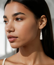 Hammered Bar Drop Earrings