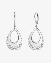 Hammered Double Teardrop Earrings