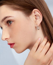 Geometric Rectangle Hoop Earrings