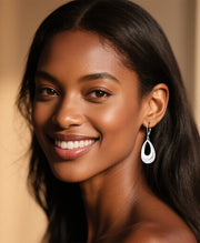 Hammered Double Teardrop Earrings