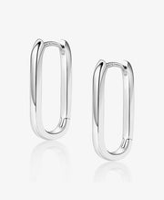 Geometric Rectangle Hoop Earrings