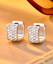 Small Thick CZ Hoop Earrings
