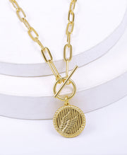 Toggle Coin Paperclip Link Chain Necklace