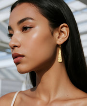 Hammered Bar Drop Earrings