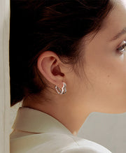 Double Heart Huggie Hoop Earrings