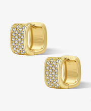 Small Thick CZ Hoop Earrings