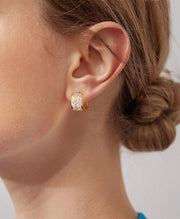 Small Thick CZ Hoop Earrings