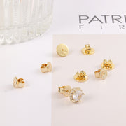 4 Pairs Earring Backs, 14K Gold Plated Earring Backs Replacement Hypoallergenic Secure Earring Backs for Droopy Ears Studs Earring