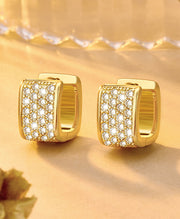 Small Thick CZ Hoop Earrings