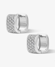 Small Thick CZ Hoop Earrings