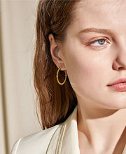 Wrapped Bead Circle Hoop Earrings