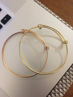 12 PCS Gold Plated Stainless Steel Wire Blank Adjustable Bangle Bracelet 2.6 - 3 Inches - Scentll®