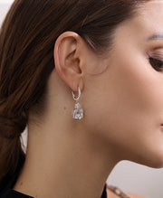 Square Crystal CZ Drop Earring