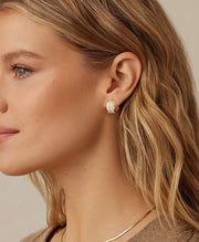 Small Thick CZ Hoop Earrings