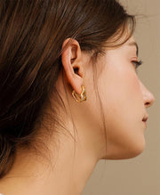 Double Heart Huggie Hoop Earrings