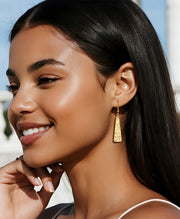 Hammered Bar Drop Earrings