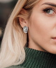 Gold Threaded Stud Earrings