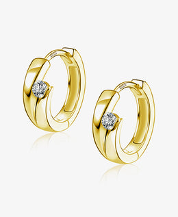 Twisted CZ Huggie Hoop Earrings