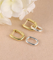 Two Tone Drop Link Hoop Earring