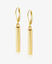 14K Gold Bar Dangle Drop Earrings