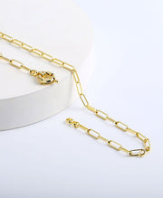 Plated Paper Clip Chain Necklace